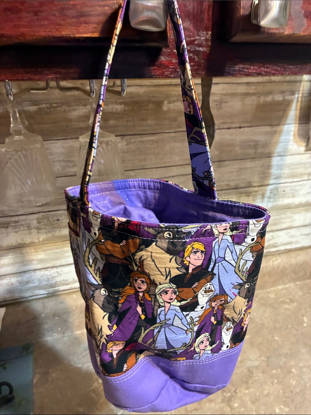 Homemade Frozen Purple Character-Print Tote Bag